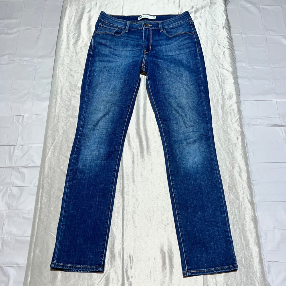 Levis Mid Rise Skinny Jeans Womens 10 Dark Wash Blue Denim 58575-0117